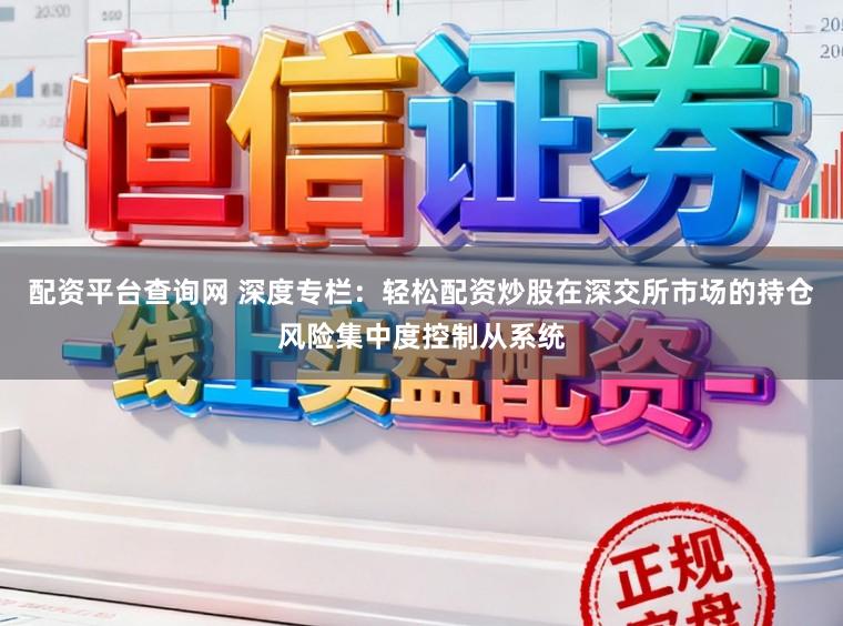 配资平台查询网 深度专栏：轻松配资炒股在深交所市场的持仓风险集中度控制从系统